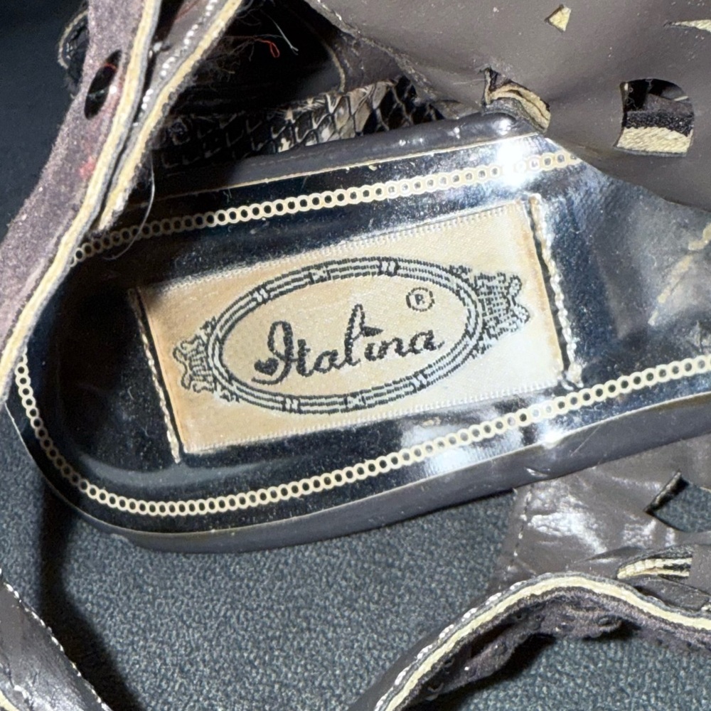 Italina shoes Stylish Women's Platform Heels - Black and Tan size 6.5 - Picture 9 of 16